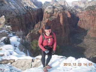 155 84p. Zion National Park - Angels Landing hike - Adam on top