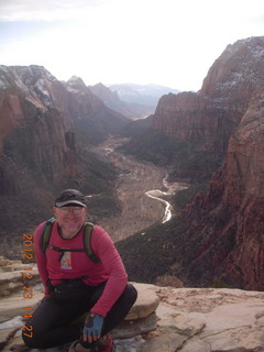 165 84p. Zion National Park - Angels Landing hike - Adam on top