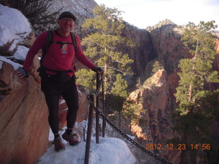 182 84p. Zion National Park - Angels Landing hike - Adam using chains