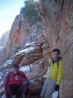 185 84p. Zion National Park - Angels Landing hike - Adam and another hiker