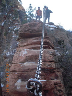 211 84p. Zion National Park - Angels Landing hike - Adam using chains