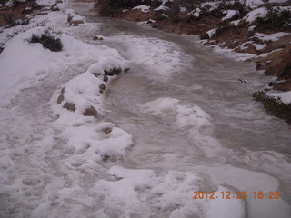 243 84p. Zion National Park - Angels Landing hike - West Rim trail - icy path