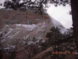 Zion National Park - Angels Landing hike - West Rim trail - icy path