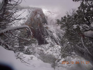 Zion National Park - cloudy, foggy Observation Point hike - somebody's lost crampon