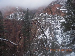 Zion National Park - cloudy, foggy Observation Point hike