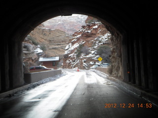 Zion National Park - drive - end of tunnel