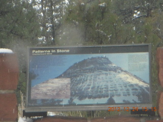 Zion National Park - drive - Checkerboard Mesa sign