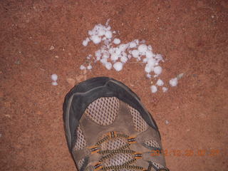 9 84r. Zion National Park - Watchman hike - hailstones from last night