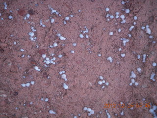 20 84r. Zion National Park - Watchman hike - hailstones from last night