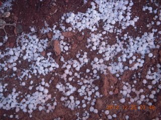 21 84r. Zion National Park - Watchman hike - lots of hailstones from last night
