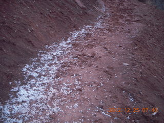 22 84r. Zion National Park - Watchman hike - hailstones from last night