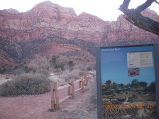 Zion National Park - Watchman hike - sign