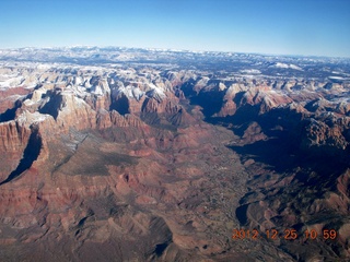 aerial - Springdale and Zion National Park