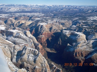 aerial - Zion National Park - Observation Point and Angels Landing