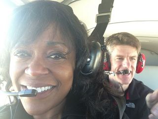 Annie and Kevin flying in N8377W