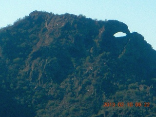 aerial - Eagle Roost flight in Charles R's airplane - hole in the mountain