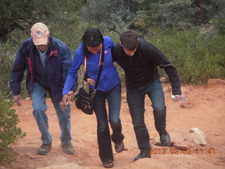 Sedona - Pink Jeep tour - Don, Fatemah, and Kevin up the hill