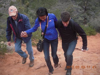 Sedona - Pink Jeep tour - Don, Fatemah, and Kevin up the hill