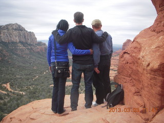 Sedona - Pink Jeep tour - Fatemah, Kevin, and Adam from behind at the viewpoint