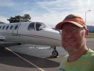 CessnaCitation jet and Adam at Sedona Airport