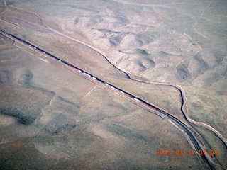 5 87x. aerial - train near Seligman