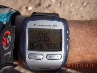 Grand Gulch run - GPS watch at north end of runway