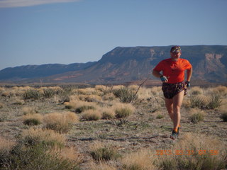 118 87y. Adam running at Grand Gulch (tripod and timer)