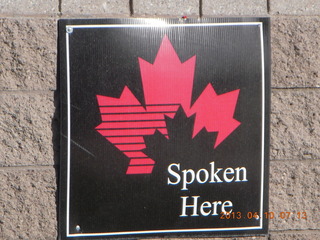 Canada spoken here at hotel