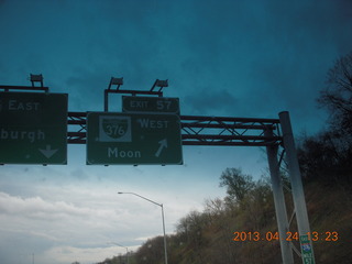 back to Durango - Mancos sign - moon