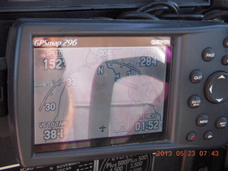 3 89p. GPS showing 152 knots (tailwind)