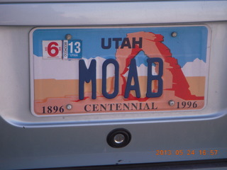 115 89q. MOAB license plate