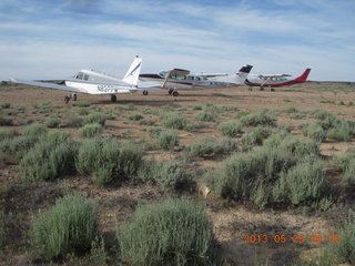 42 89r. Sand Wash airstrip - airplanes, RedTail and N8377W