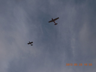 205 89r. Caveman Ranch - two-airplane fly-by