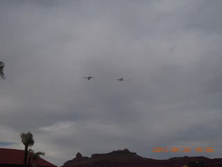 Caveman Ranch - two-airplane fly-by