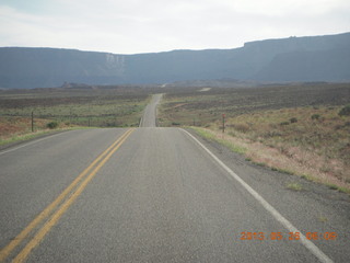 10 89s. driving Route 128 along the Colorado River