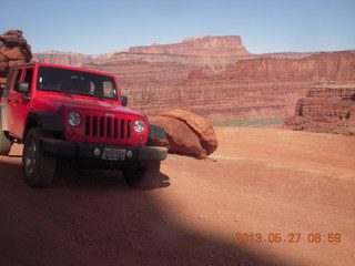 90 89t. Chicken Corner drive - end of the road - my red Jeep