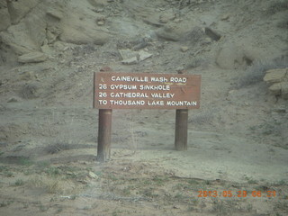 Caineville Wash Road sign