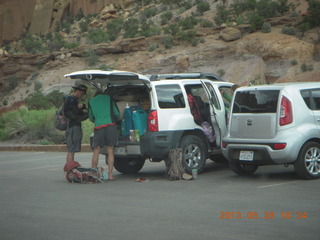 174 89u. Capitol Reef National Park - scenic drive - cars in parking lot