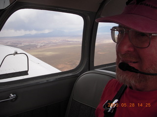 Adam flying N8377W back to Canyonlands
