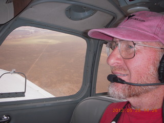 Adam flying N8377W back to Canyonlands