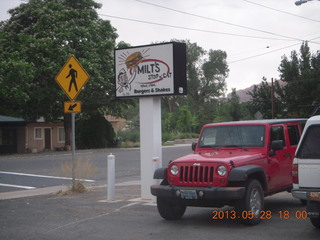 237 89u. Moab - Milt's Stop & Eat - my red Jeep
