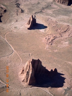 32 89v. aerial - Cathedral Valley - Temples of the Moon and Sun