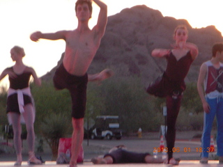 ballet dancers warming up for Topia