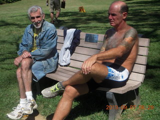 Curtis - CHS XC - Neil R and Phil A on bench