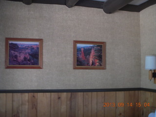 Bryce Canyon Lodge room with pictures of Bryce Canyon