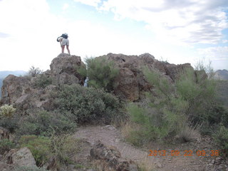 Elephant Mountain hike - Beth climbing on top