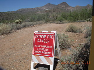 Elephant Mountain hike - fire danger sign