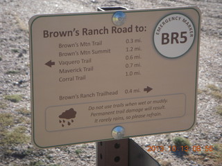 Brown's Ranch run - sign