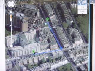 Google Maps from tube station to hotel in London