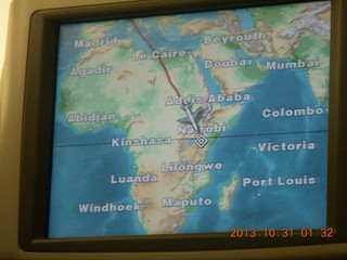 flight to Nairobi display